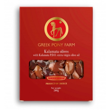 Kalamata Olives With P.D.O. Extra Virgin Olive Oil 'Greek Pony Farm' 200g Kalamata Olives With P.D.O. Extra Virgin Olive Oil 'Greek Pony Farm' 200g