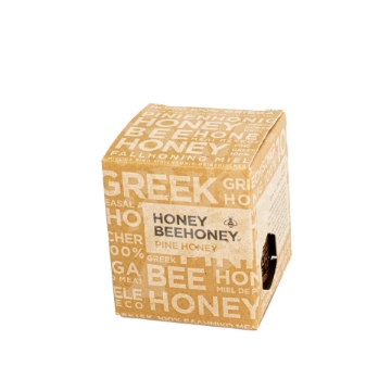 Rich Pine Honey from Greek Forests - Raw and Unfiltered Close-up of a jar of rich, dark Pine Honey from the Greek Honey Gift Box