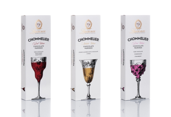 Bild på Chommelier Vinkombinationer Chokladtrio (vitt, rött och rosé) – Gourmetpresentset