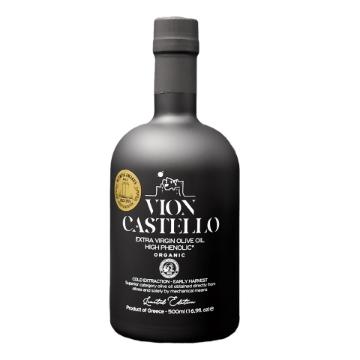 Vion Castello High Phenolic EVOO – Ekologisk grekisk olivolja 500 ml | Kallpressad, polyfenolrik, hundraårig träd från Lakonia