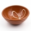 Sifnos Ceramics hand-thrown terracotta salad bowl with white painted design, on white background
