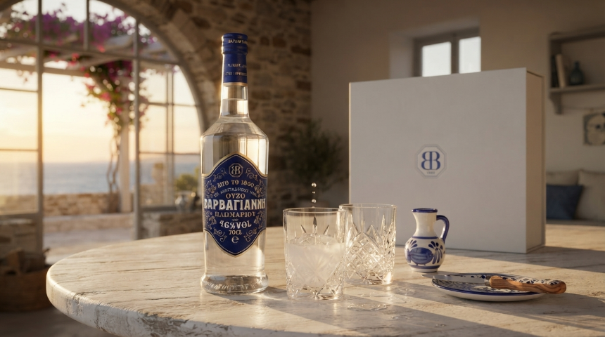 En Förfinad Gåva: En Lyxig Guide till Grekisk Spritkonst och Varvaayanni Blå Ouzo